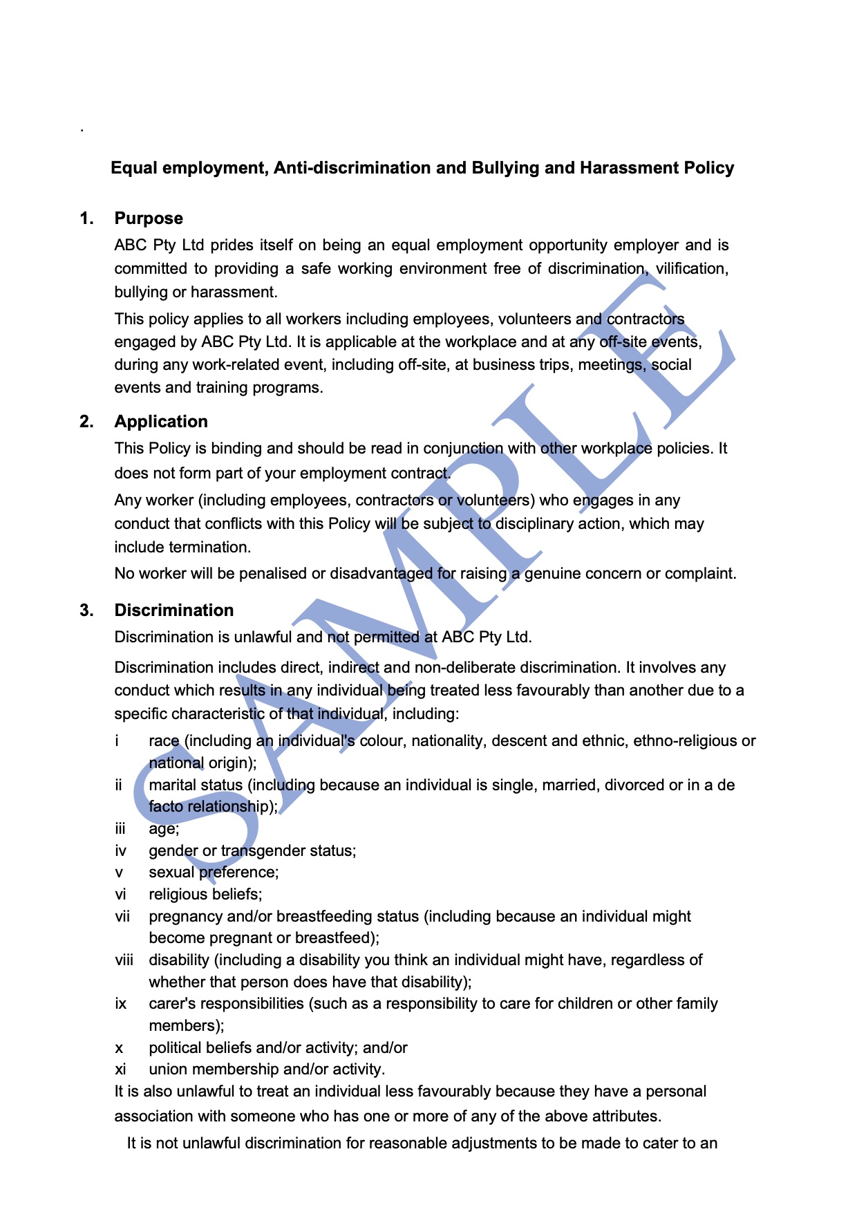 Equal Employment Opportunity Policy Free Template Sample Lawpath